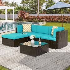 Joyesery 5 Pieces Pe Rattan Wicker