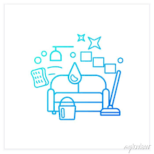 Living Room Cleaning Gradient Icon