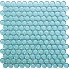 Penny Round Polished Glass Mosaic Tile