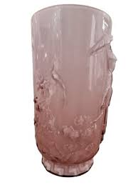 Art Deco French Pink Glass Vase With