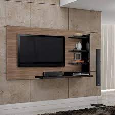 Wall Mounted Brown Wooden Tv Unit