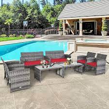 Costway 8 Piece Wicker Patio