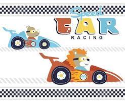Kids Race Car Vector Art Icons And