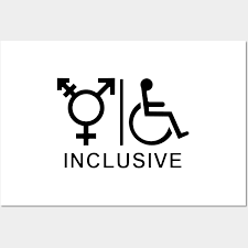 Whelchair Inclusive Bathroom Sign