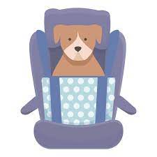 Driver Car Pet Seat Icon Cartoon Vector