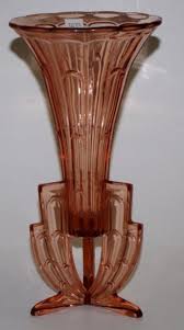 Fluted Pink Depression Glass Vase