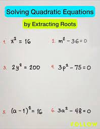 Solve Qe By Extracting Square Roots