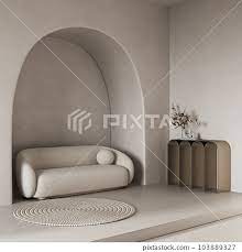 Conceptual Interior Room With Arched