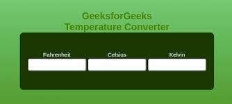 Temperature Converter Using Html Css