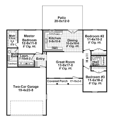 Ranch Style House Plan 3 Beds 2 Baths