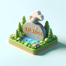 3d Flat Icon With Wording Balance On A