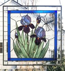 Stained Glass Window Panelpurple Iris