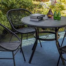 Rattan 5 Piece Metal Outdoor Dining Set