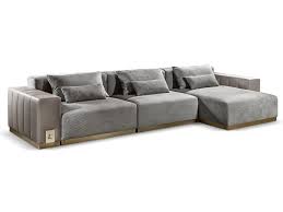 Vietri Sectional Leather Sofa With