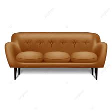 Leather Sofa Vector Art Png White