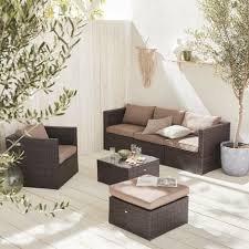 5 Seater Rattan Garden Furniture Sofa