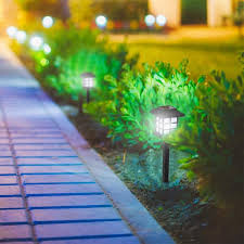 Pure Garden Black Outdoor Lantern Solar