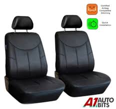 Front Black Car Seat Covers Leatherette