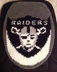 Crochet Raiders Toilet Seat Cover By