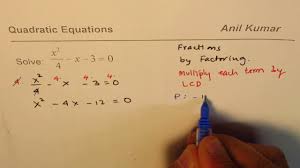 Quadratic Equation With Fractions
