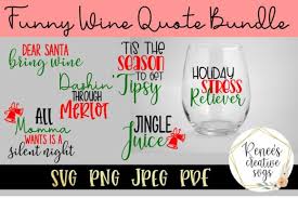Funny Wine Glass Quote Bundle Graphic