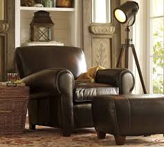 Manhattan Leather Ottoman Pottery Barn