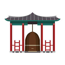 Korean Gate Icon Cartoon Isolated