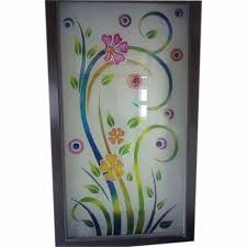 Coloured Printed Etched Glass Size 6