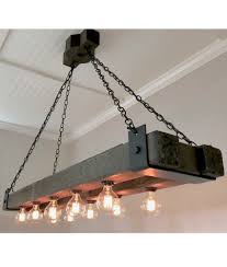 rustic double wood beam chandelier with