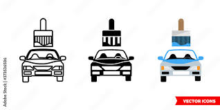Car Painting Icon Of 3 Types Color
