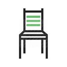 Chair I Line Green Black Icon Iconbunny