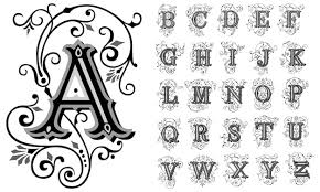 Vintage Decorative Font Alphabet Vector