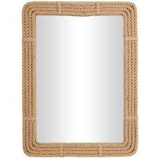 Rope Rectangle Framed Brown Wall Mirror