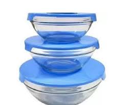 3pcs Multipurpose Glass Bowls With Lids