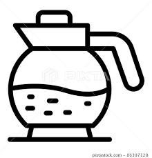 Hot Glass Coffee Pot Icon Outline