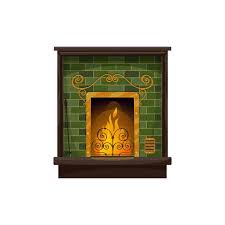 Brick Fireplace Firewood Burning Fire