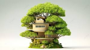 3d Rendering Of Tree Inspired Home In
