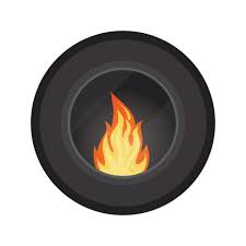 Gas Cozy Fireburning Fireplace Isolated