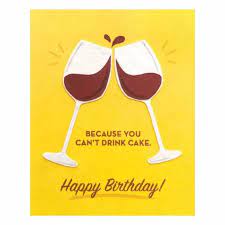 T Drink Cake Birthday Card