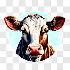 Abstract Cow Face Painting Png