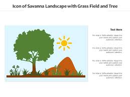 Icon Of Savanna Landscape With Grass