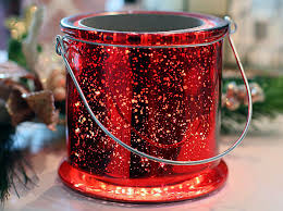 5 Inch Red Mercury Glass Candle Holder