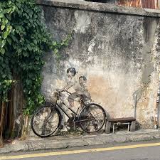 Penang Street Art Boy And Girl Want