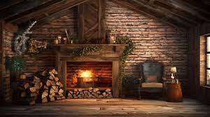 Rustic 3d Rendering Cozy Wooden Cabin