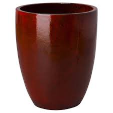 Red Ceramic Planter 0552tr