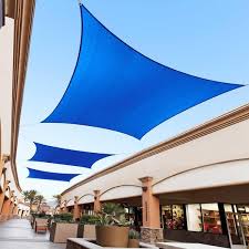 Colourtree 12 Ft X 7 Ft 220 Gsm Waterproof Blue Rectangle Sun Shade Sail Screen Canopy Outdoor Patio And Pergola Cover