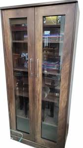 2 Doors Glass Door Wooden Book Shelf