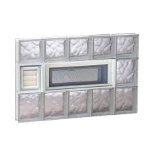 28 75 In X 21 25 In X 3 125 In Vented Wave Pattern Frameless Glass Block Window With Dryer Vent