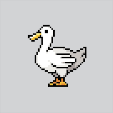 Pixel Art Ilration Duck Pixelated