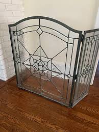 Clear Glass Folding Fireplace Screen